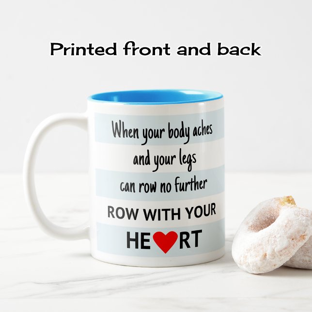 Crew mit den Herzstreifen Zweifarbige Tasse (Showing Two-tone mug in light blue)