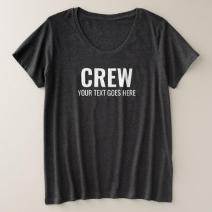 Crew Mitarbeiter - Frauen an der Front & Back Prin Große Größe T-Shirt
