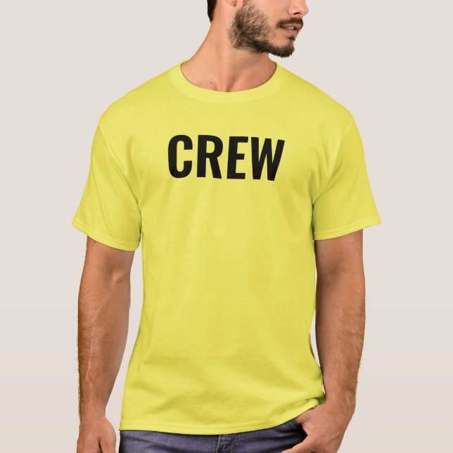 Crew-Mitarbeiter Gelbe beidseitige Drucktasten T-Shirt (Vorderseite)