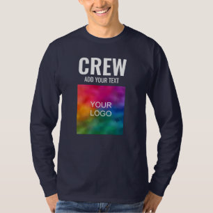 Crew Mitarbeiter Mens Doppelseifer Langschläfer T-Shirt