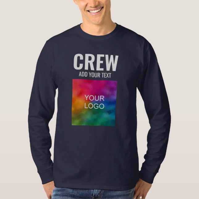 Crew Mitarbeiter Mens Doppelseifer Langschläfer T-Shirt (Vorderseite)
