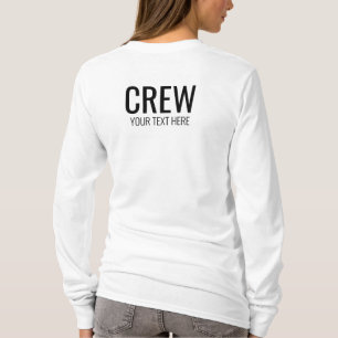 Crew-Mitglied Frauen lange Schlange Weiß Moderne T-Shirt