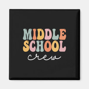 Crew Mittelschule Retro Groovy Vintag erster Tag Magnet