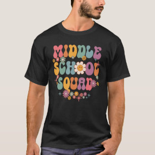 Crew Mittelschule Retro Groovy Vintag erster Tag T-Shirt