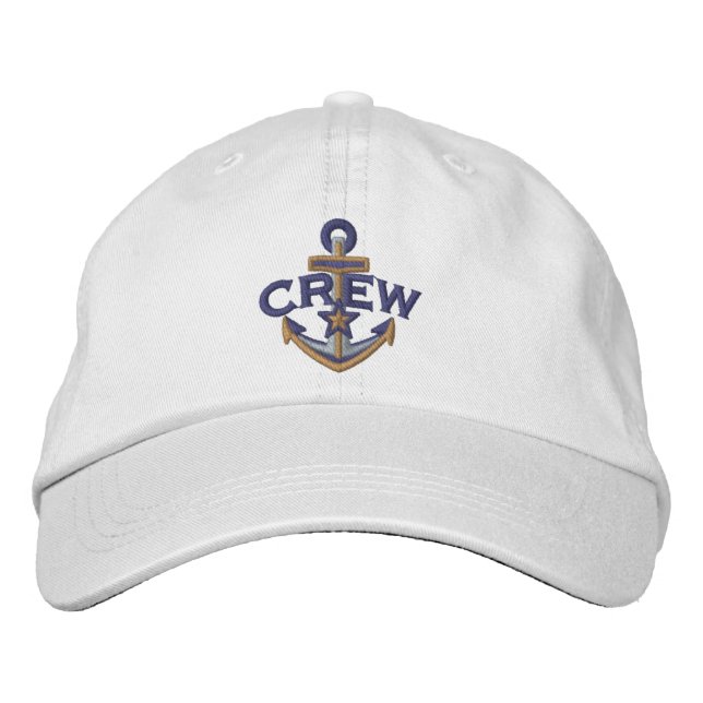 Crew Nautical Stern Anker Stickerei Bestickte Baseballkappe (Vorderseite)