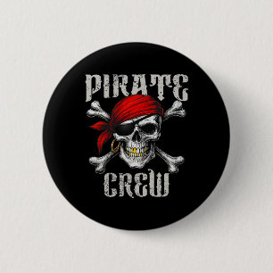 Crew-Piratenflagge-Flag und Schädelknochen Button