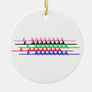 Crew Race Rowers Rowing - Bis zu fünf Boote #2 Keramik Ornament