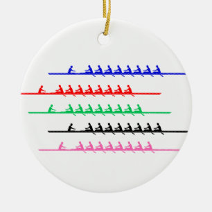 Crew Race Rowers Rowing - Bis zu fünf Boote Keramik Ornament
