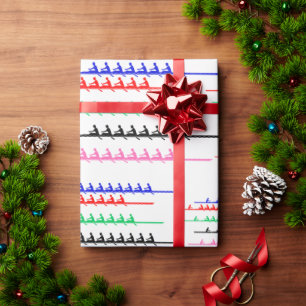 Crew Race Rowers Rowing - Five Boats Racing Geschenkpapier