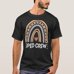 Crew Regenbogen Spezielle Bildung Lehrer hinten T T-Shirt