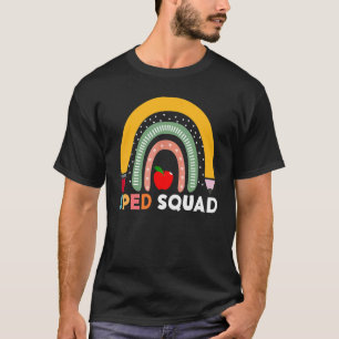 Crew Regenbogen Spezielle Bildung Lehrer hinten T T-Shirt