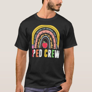 Crew Regenbogen Spezielle Bildung Lehrer hinten T T-Shirt