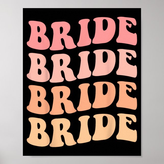 Crew Retro Wedding Bride Bachelorette P Poster (Vorne)