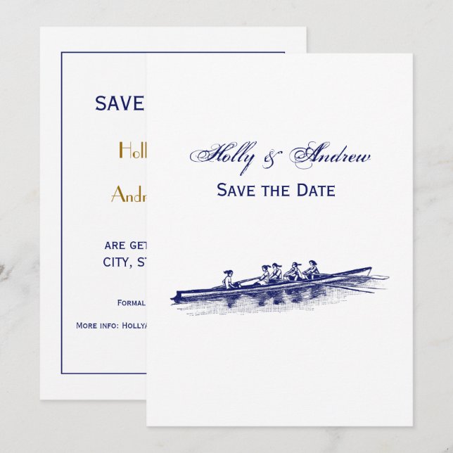 Crew Rowers Einladung (Vorne/Hinten)