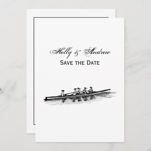 Crew Rowers Einladung (Vorne/Hinten)