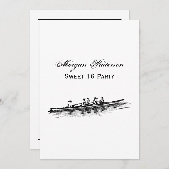 Crew Rowers Einladung (Vorne/Hinten)