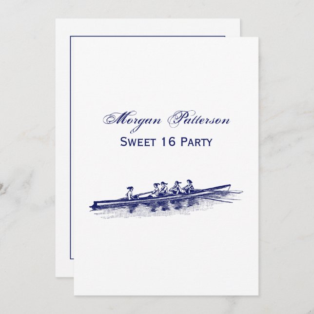 Crew Rowers Einladung (Vorne/Hinten)