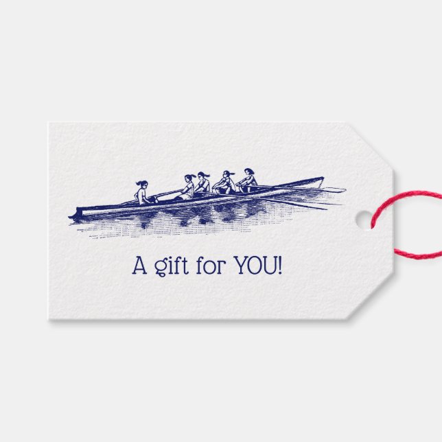 Crew Rowers Geschenkanhänger (Vorderseite (Horizontal))