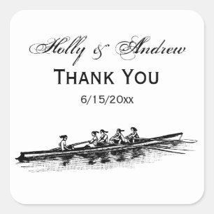 Crew Rowers Quadratischer Aufkleber