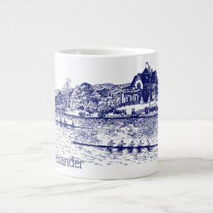 Crew Rowers Rennen mit Boathouse Blue Jumbo-Tasse