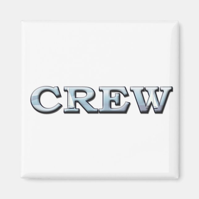 Crew Sailing Text Illustration Magnet (Vorne)