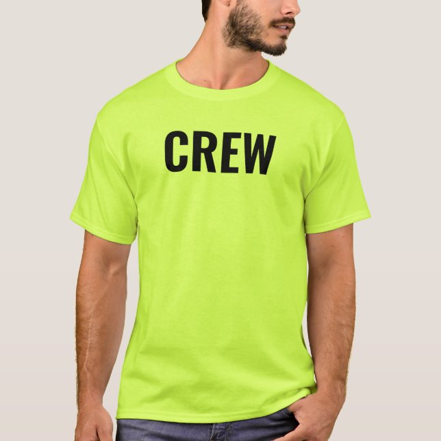 Crew Sicherheit Grüne, beidseitige Druckmitarbeite T-Shirt (Vorderseite)
