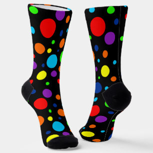 Crew-Socken aus schwarzem Regenbogen Socken