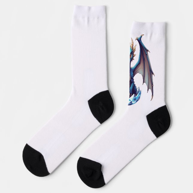 Crew Socken Drache schlüpft aus Kristall  (Linkes Detail)