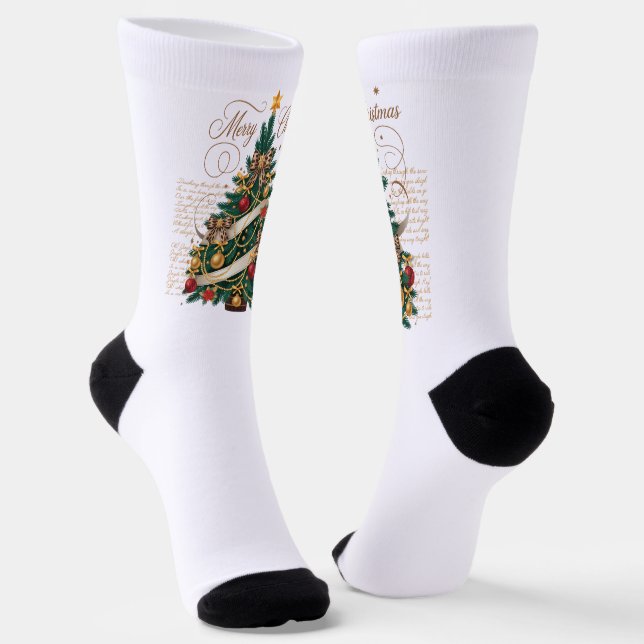 Crew Socken-Frohe Weihnachten Socken (Gewinkelt)