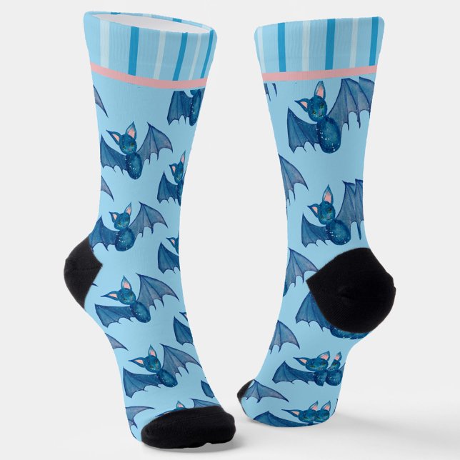 Crew-Socken für Fledermäuse - Batty und Blau Socken (Von Creator hochgeladen)