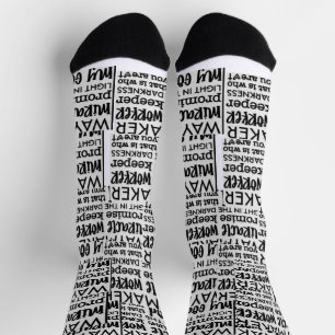 CREW-Socken für SCHWARZE und WEISSE SCHRIFTART Socken