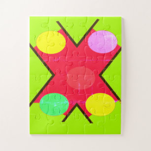 Crew Socken GIANT DOTS YELLOT ROT HELL GRÜN Puzzle