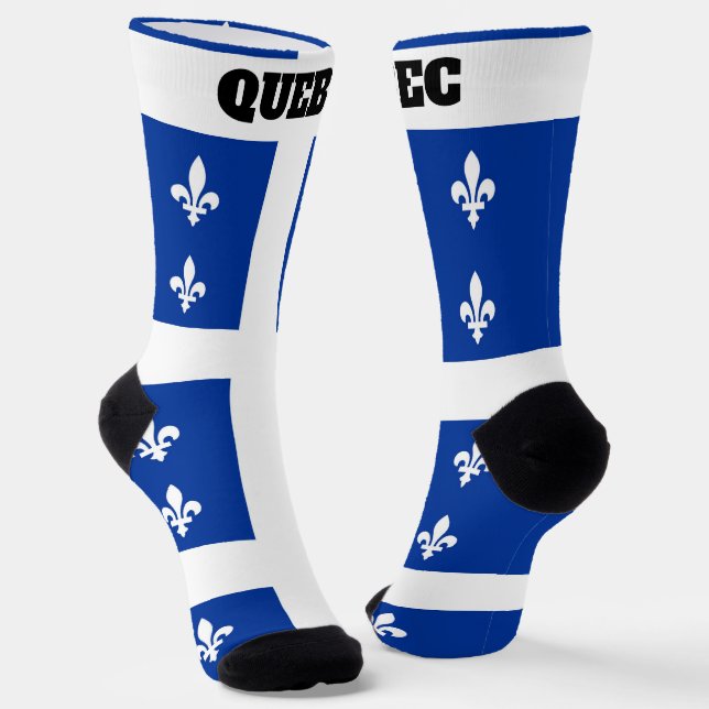 Crew Socken mit der Flagge von Quebec (Gewinkelt)