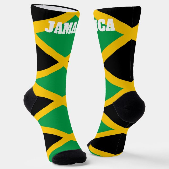 Crew Socken mit jamaikanischer Flagge (Gewinkelt)