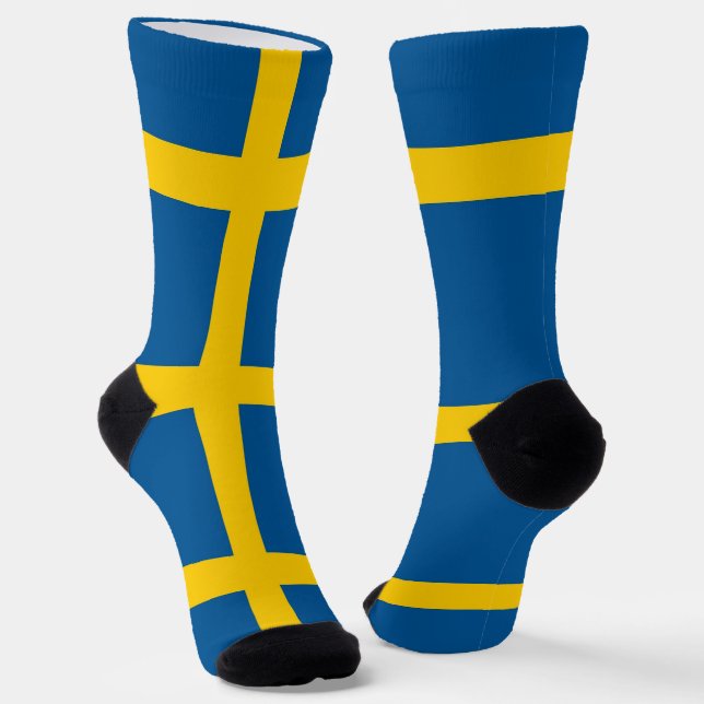 Crew-Socken mit schwedischer Flagge Socken (Gewinkelt)