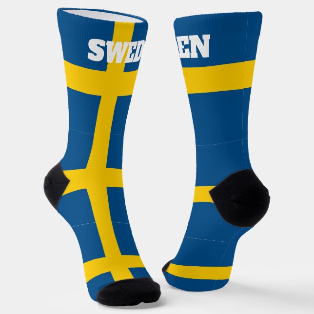 Crew-Socken mit schwedischer Flagge Socken (Gewinkelt)