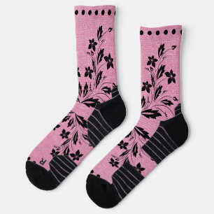 Crew Socken Rosa und Schwarz Design