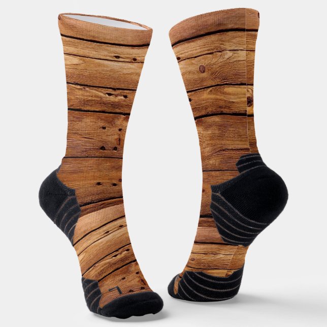 Crew Socken Rustikales Holz Orange (Gewinkelt)