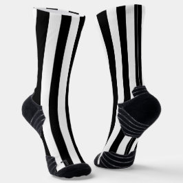 Crew Socks Balck & White Strip Socken