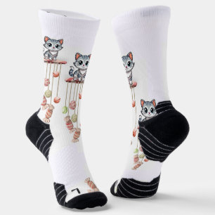 Crew Socks Cat Kitten Blumenschlange Socken