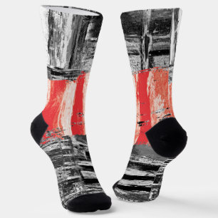 Crew Socks – Rotes Pulsierendes abstraktes Design Socken