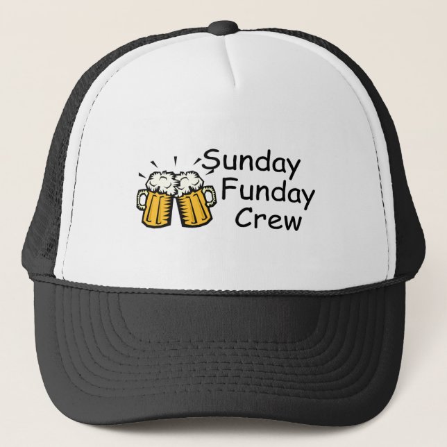 Crew Sonntags Funday (Bier) Truckerkappe (Vorderseite)