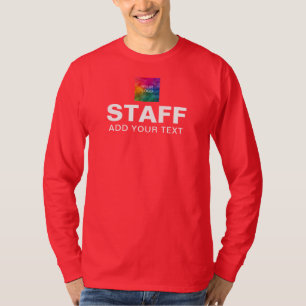 Crew Team Logotext Lange Schlange Männer Rot T-Shirt