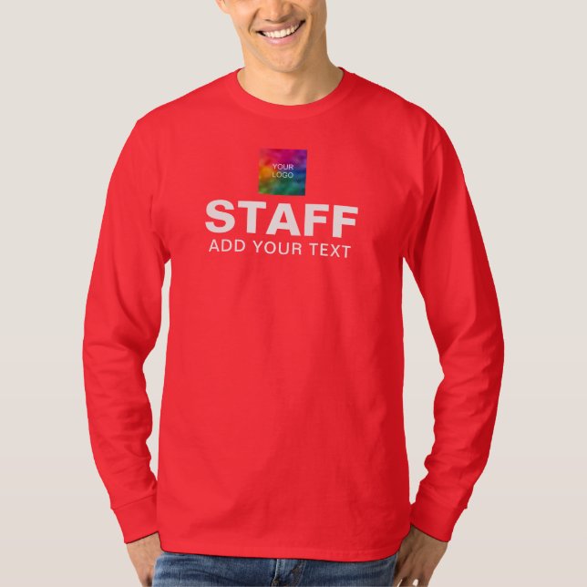Crew Team Logotext Lange Schlange Männer Rot T-Shirt (Vorderseite)