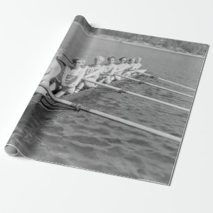 CREW TEAMvintage, Sport, rudern, Team, Boot, retro Geschenkpapier