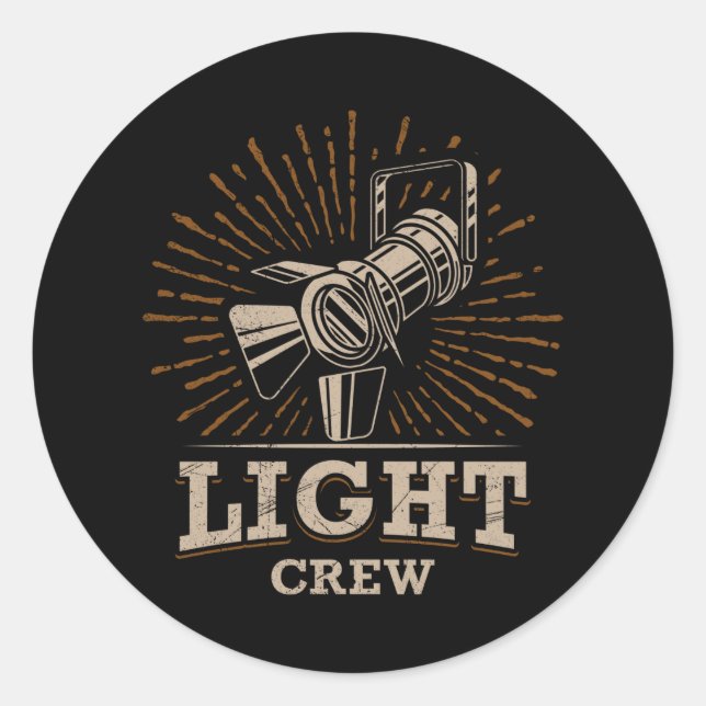 CREW Theater Lichttechnik Bühne Techniker Runder Aufkleber (Vorderseite)