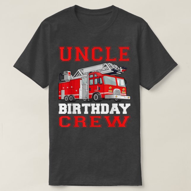 Crew von Onkel Birthday - Feuerwehrauto T-Shirt (Design vorne)