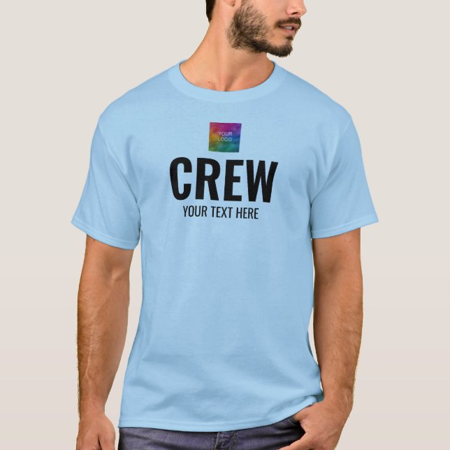 Crew-Vordere-Rückseite Mens Light Blue T-Shirt (Vorderseite)