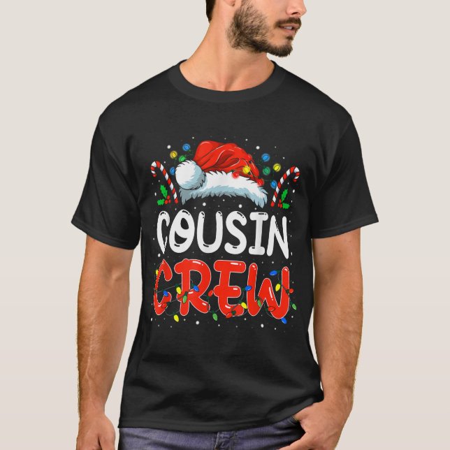 Crew Weihnachten Cousin Weihnachtsmannmütze Männer T-Shirt (Vorderseite)