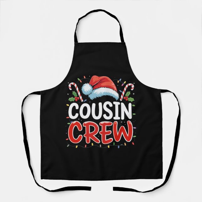 Crew Weihnachten Cousins Weihnachtsmannmütze Schürze (Vorderseite)